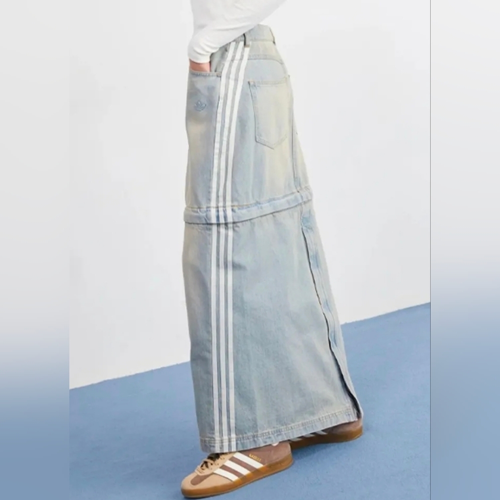 NWT Adidas Originals 2-in-1 Denim Skirt - Picture 3 of 16